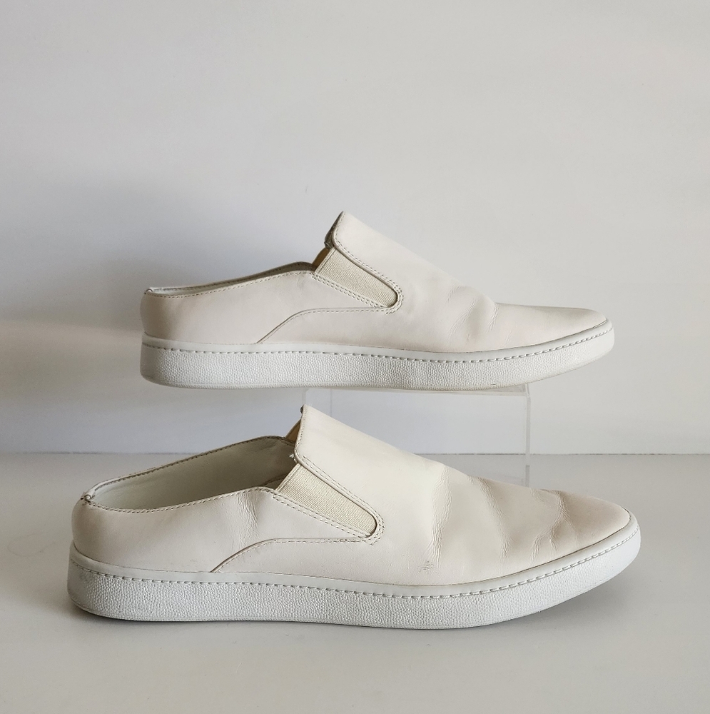 Vince Verrell Women's 7.5M White Slide Leather Casual Sneakers
